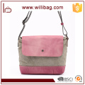 China Factories Sale Fashion Genuine Leather Canvas Woman Shoulder Bags